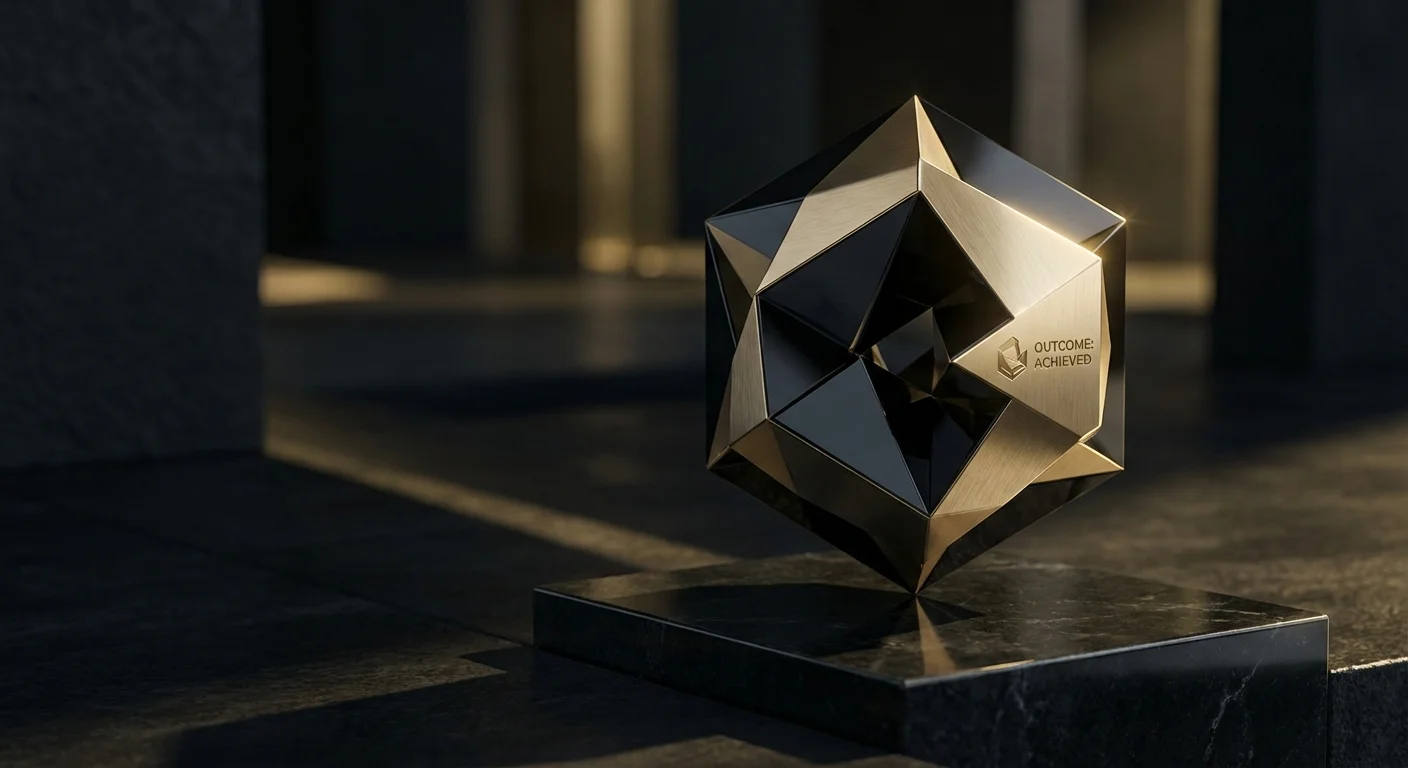 Abstract crystalline structure suggesting AI search results and growth